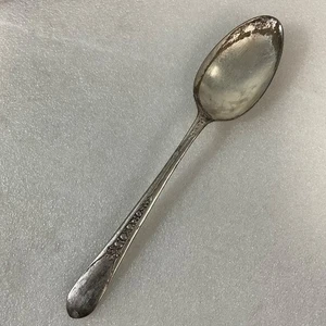 Vintage Wm Rogers Mfg Co Silverplate Spoon 6in Floral Pattern Antique Flatware - Picture 1 of 11