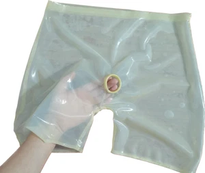 Pantalones cortos de látex transparente para hombre ropa interior de goma con agujero para el pene para entusiastas del fetiche - Imagen 1 de 6