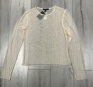 Blush/Pink Mesh Sheer Top - Forever 21 - Size L - New with Tags - Picture 1 of 3