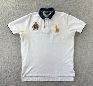 Vintage Polo Ralph Lauren Rugby Shirt Mens Large Crested Embroidered Patch - Picture 1 of 13