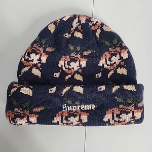 Supreme Rose Jacquard Beanie navy Mütze - Bild 1 von 7
