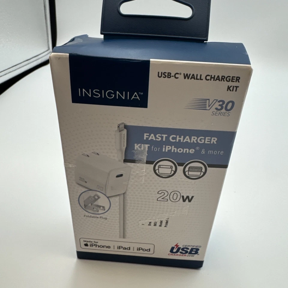 Insignia 20 Вт адаптер USB-C Rapido carga Cargador para iPhone 14 13 12 11 X 8 SE - Изображение 1 из 4