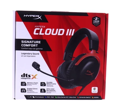 HyperX Wired Cloud III - Black/Red - Image 1 of 4