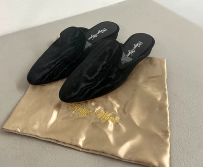 Zapato sin cordones Kevyn Wynn para mujer de terciopelo negro mula de lujo talla EE. UU. 8,5 / UE 39 Foto 1 de 4