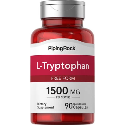 L-Tryptophan Capsules | 1500mg | 90 Count | Non-GMO Supplement | by Piping Rock - Image 1 of 4