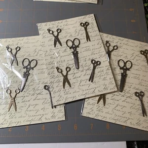 Michaels- Metal Icons Scrapbook Scissors Sewing Crafting Journal Embellishments - Picture 1 of 3