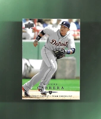 2008 Upper Deck TEAM CHECKLIST Card # 777 MIGUEL CABRERA DETROIT TIGERS SHARP! - Image 1 of 2