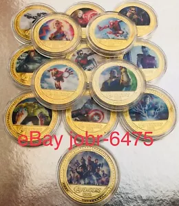 Avengers coins marvel comics Stan Lee coin selection gold plated coins Endgame - Picture 1 of 27