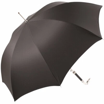 Luxury Gents Umbrella with Chrome Greyhound Handle by Pasotti - Image 1 of 4