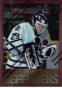 1996-97 Topps Finest Hockey Felix Potvin #105 NM/MT W/COAT. TORONTO MAPLE LEAFS