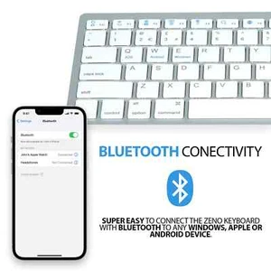 NEW SLIM WIRELESS BLUETOOTH KEYBOARD FOR IMAC IPAD ANDROID PHONE TABLET PC UK - Afbeelding 1 van 7