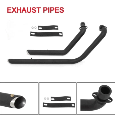 For Honda Shadow 1100 VT1100C2 VT1100C3 Black Shortshots Staggered Exhaust Pipes - Image 1 of 4