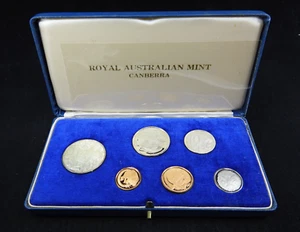 1966 Royal Australian Mint Canberra 6 Coin Proof Set 50 Cent 80% Silver - Picture 1 of 23