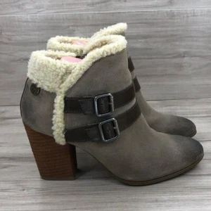 Libby Edelman Booties Women's 9.5 Christina Suede Zip Ankle Boots - Picture 1 of 12