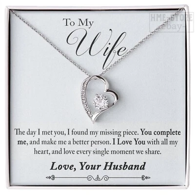 Collar Esposa Forever Corazón Colgante Boda Aniversario Esposa Regalos de Marido Foto 1 de 4