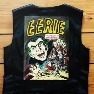 EERIE Jacket Backpatch, Large Iron On Patch, Vintage Horror Film Punk Metal Rock - Picture 1 of 4