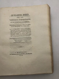 Quelques Idées sur les Vaisseaux lymphatiques et les Hydropisies en général.1808 - Picture 1 of 2
