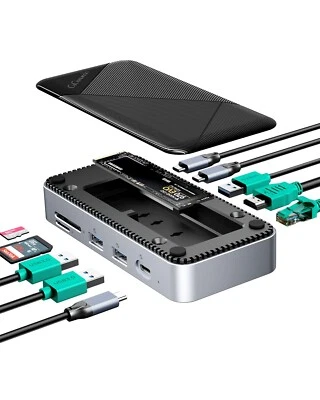 GiGimundo M.2 NVMe SSD Gehäuse Dockingstation - 10Gbps Hub, USB-C PD100W