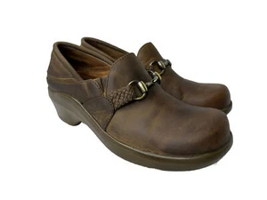 ARIAT Clog Shoes Womens Size 8B Del Mar Horsebit Brown Leather Slip On 93625 - Picture 1 of 13