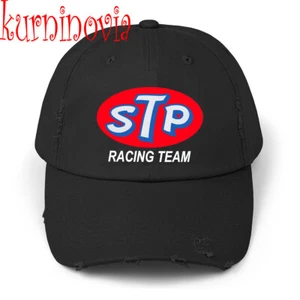 STP Racing Team Black Distressed Hat Baseball Cap - Picture 1 of 2