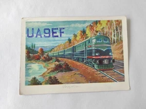 Soviet QSL postcard 1959, diesel locomotive - Picture 1 of 3