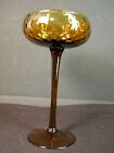 Amber Optic Art Glass Footed Compote