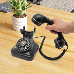 Telefon przewodowy w stylu vintage telefon przewodowy klasyczny telefon stołowy - Zdjęcie 1 z 23