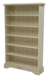 1 /12 scale Dolls House Furniture Plain Wood 6 Shelf Bookcase BEF037 - Picture 1 of 1