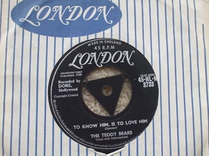 Teddy Bears - To Know Him Is To Love Him / 1958 Tri centre London HLN 8733 - Picture 1 of 2