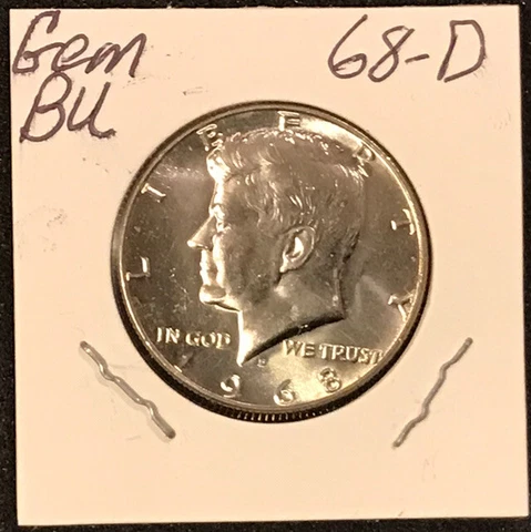 1968-D Kennedy Silver  Half Dollar Gem BU Cover