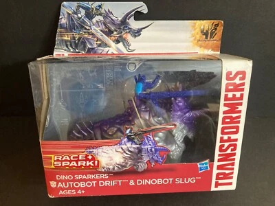 2014 Transformers Age of Extinction Dino Sparkers AUTOBOT DRIFT+DINOBOT SLUG - Image 1 of 3