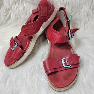 Merrell Roam Buckle Red Chili Platform Sandal Womens Size 7 Performance Footwear - Picture 1 of 9