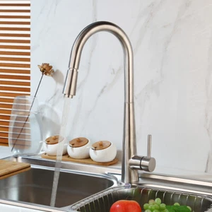Grifo mezclador giratorio de níquel cepillado frío/caliente de cocina grifos156 - Imagen 1 de 8