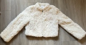 Crazy 8 Girls soft Coat|fuzzy Sweater|white/ivory Sz 7/8 - Picture 1 of 6