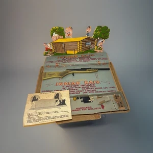 VTG RARE Keystone Wood Toys Inc No. 829 Indian Raid Target Box Set 1950s Cowboys - Picture 1 of 24