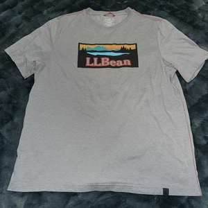 LL Bean Traverse Graphic Tee Katahdin Logo Grau Herren Medium leicht tailliert - Bild 1 von 6