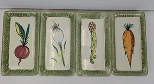 Clay Art Terra Toscana Gemüse Vorspeise rechteckige Teller Tabletts 4er Set - Bild 1 von 2