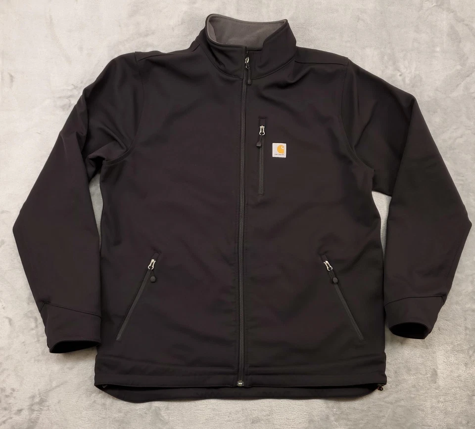 Carhartt Jacket Mens XL Tall Black Crowley Soft Shell Fleece Lined Work 102199 - Image 1 of 4