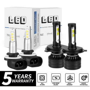 For Chevrolet Aveo 2004-2008 LED Headlight Bulbs High/Low Beam + Fog Lights Kit - Picture 1 of 12