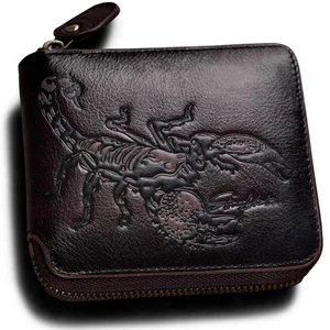 Zipper Wallet For Men,Men's Leather Wallets With Coin Pocket,Extra Capacity,R... - Picture 1 of 6