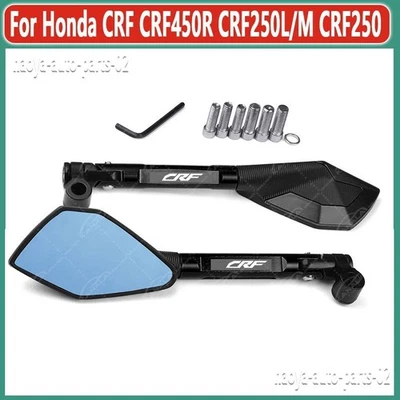 Black For Honda CRF80F CRF 100F 250X 450R 300L Motorcycle Side Rearview Mirrors - Imagem 1 de 4