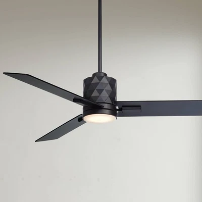 54" Casa Vieja Lex Matte Black LED Ceiling Fan with Remote - Image 1 of 4