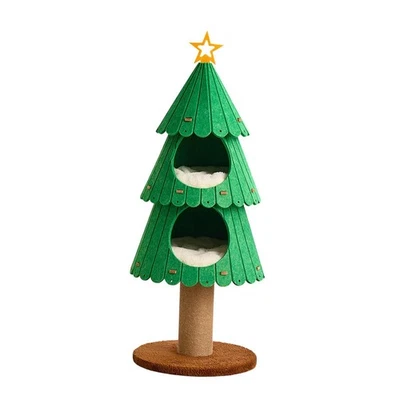 Christmas Cat Tree, Cats Beds Furniture, Interactive Kitten Toy Xmas Decor - Image 1 of 4