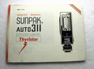 Sunpak Auto 311 Thyristor Camera Flash Owners Instructions Manual Book Vintage - Picture 1 of 1