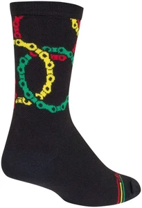 SockGuy Connected Crew Socks - 6", Black/Multi, Large/X-Large - Picture 1 of 4