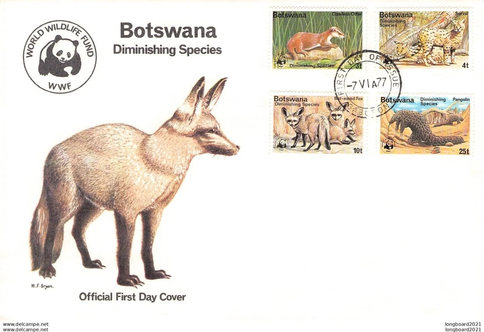 BOTSWANA - FDC WWF 1977 - DIMINISHING SPECIES / 4256 - image 1 of 1