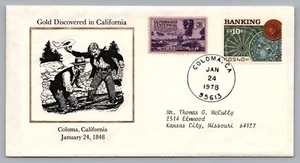 Gold Discovered in California Coloma, CA 1848 Commemorative 1978 US Postal Cover - Picture 1 of 2