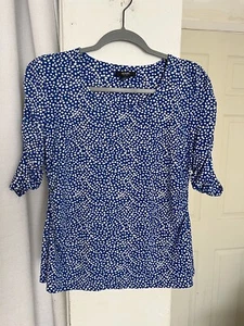 Alfani Women Top Size Petite Large Blue Runched 3/4 Sleeve Stretchy Blouse - Picture 1 of 18
