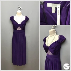 NEU ASOS lila Plissee transparent Anlass Kleid UK 8 EUR 36 US 4 - Bild 1 von 10