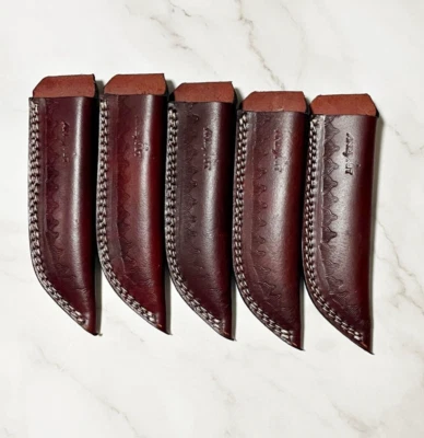 Paquete de 5 - Funda de cuero de hoja fija hecha a mano de 8 pulgadas funda vertical bucle de cinturón Foto 1 de 4